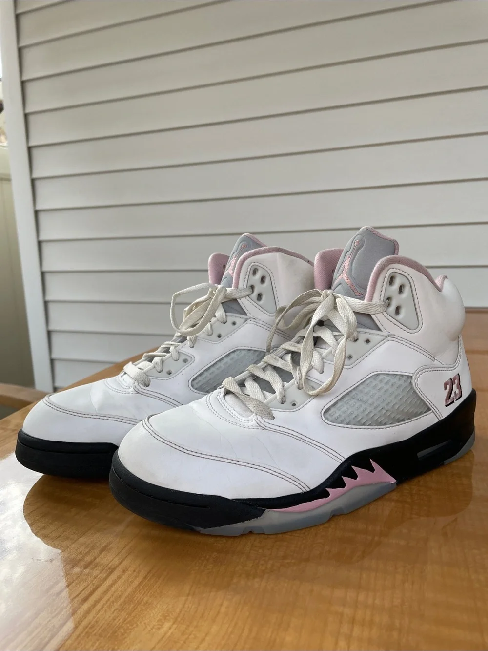 Air Jordan 5 Retro Mens Soft Pink Sneakers Size 8 NBA Basketball Streetwear